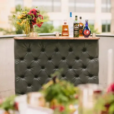 Clive Leather Cement Gray Bar Facade | Austin\'s Elite Events