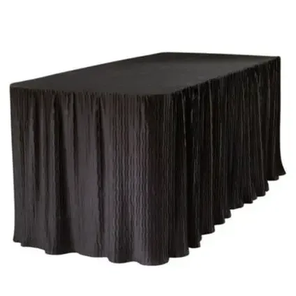 6 Foot Black Crinkle Rental | Austin\'s Elite Events