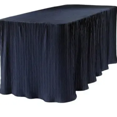 6 Foot Navy Crinkle Linen Rental | Austin\'s Elite Events