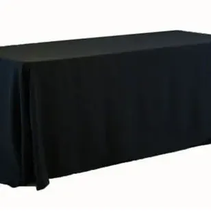 6 Foot Polyester Black Linen Rental | Austin\'s Elite Events